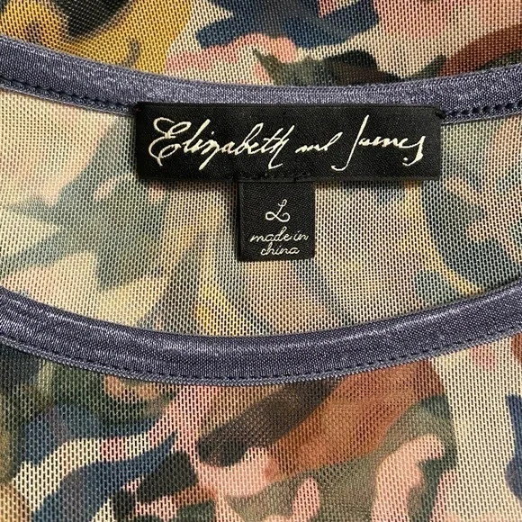 Elizabeth and James Long sleeve body con multicolored pull over top - Picture 3 of 3